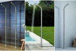 Aquatica Outdoor Showers with one water stopcock progressive mixing valve mixing valve (web)